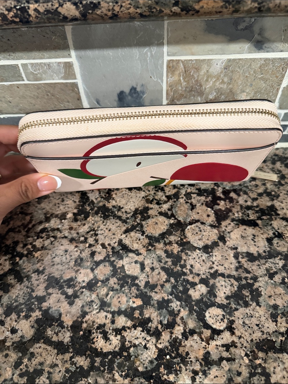 kate spade New York Pink Apple Zip Wallet - Picture 3 of 11